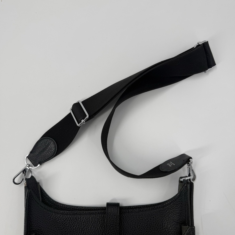 Hermes Evelyne PM Black Clemence Leather Crossbody Bag France - Picture 16 of 16